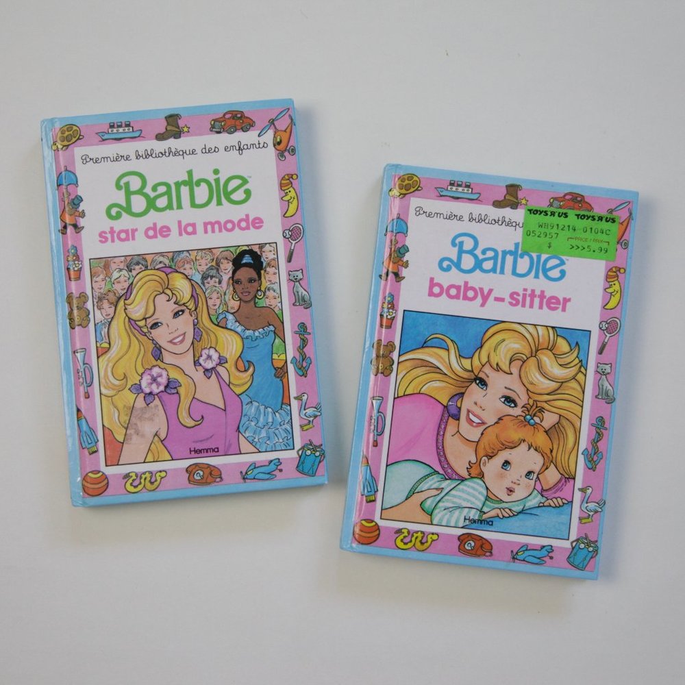 90s Vintage Barbie French Books Première bibliothèque des enfants Kids Ages 4-9